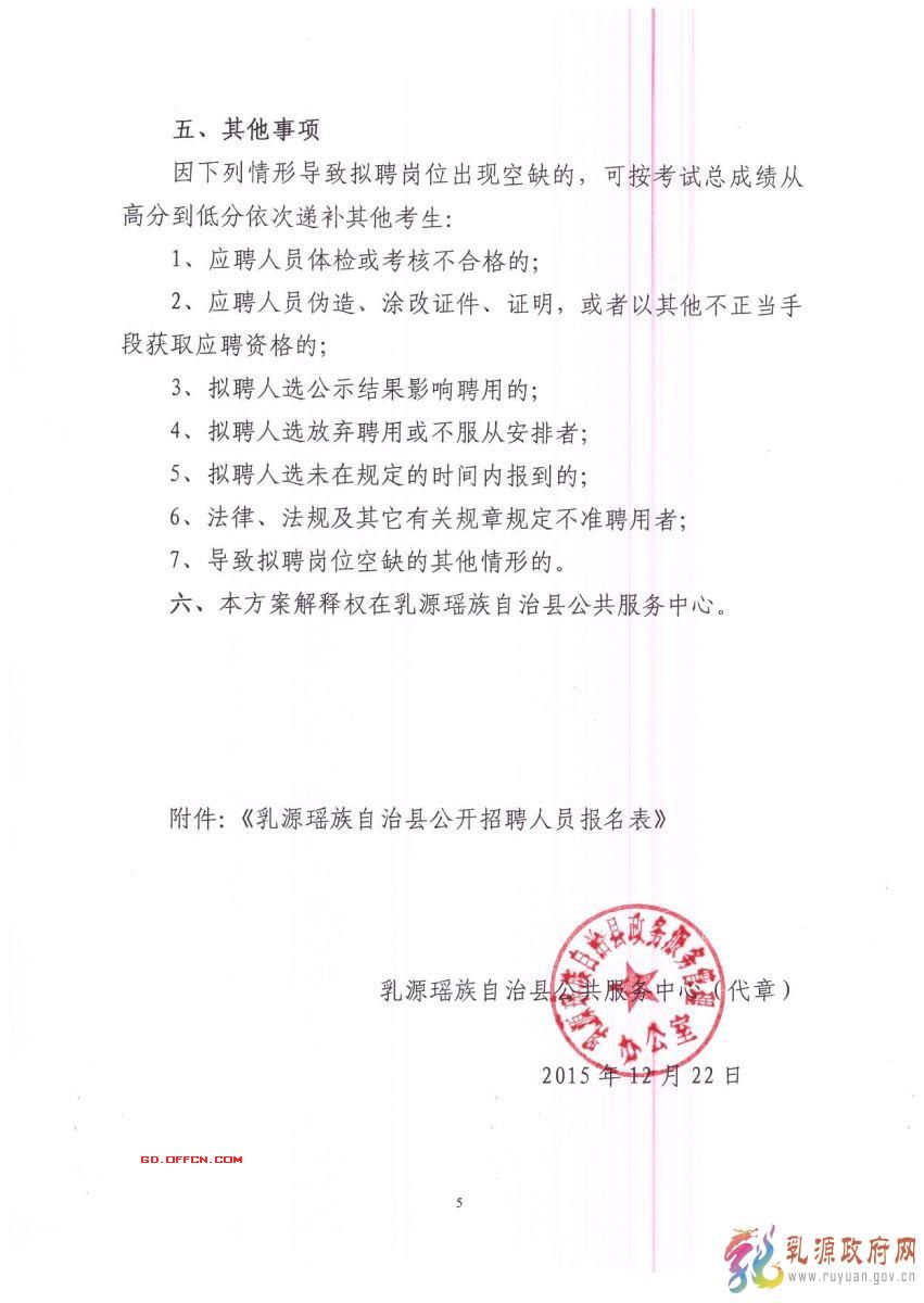 2015年乳源瑤族自治縣縣辦事大廳窗口公開(kāi)招聘8名專(zhuān)職工作人員公告